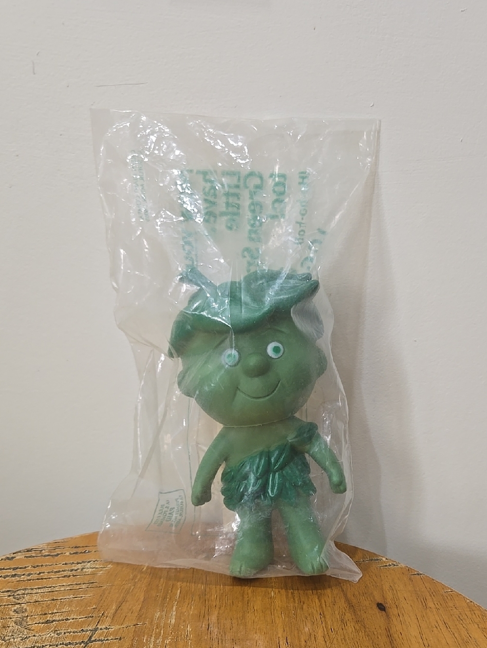 Vintage 1970s Green Giant Little Green Sprout Rubber Boy Toy Figure SEALED